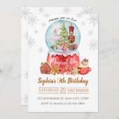 雪玉くるみ割り冬誕生日招待状 招待状 (正面/裏面)