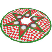 雪玉とクリスマスギンガム ブラッシュドポリエステルツリースカート (アングル)