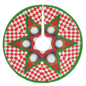 雪玉とクリスマスギンガム ブラッシュドポリエステルツリースカート (正面)