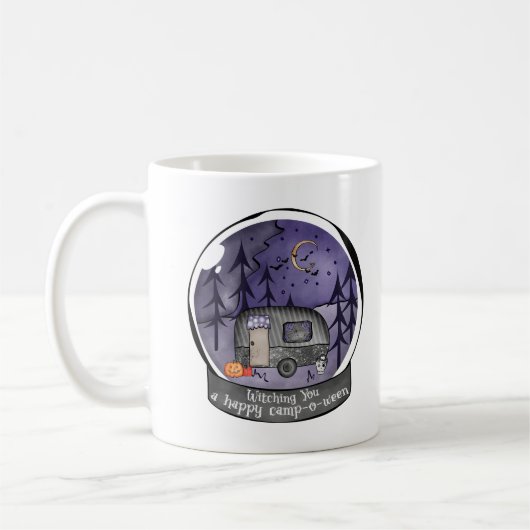 雪玉のハロウィーンキャンパー コーヒーマグカップ (左)