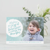 雪玉のホリデー フォト カード (スタンド正面)