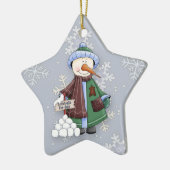 雪玉の販売お洒落雪だるま セラミックオーナメント (左)