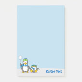 雪玉を投げるペンギンの付箋 ポストイット (正面)