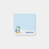 雪玉を持つペンギンのイラスト ポストイット (正面)