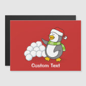 雪玉を振るクリスマスペンギン (正面/裏面)