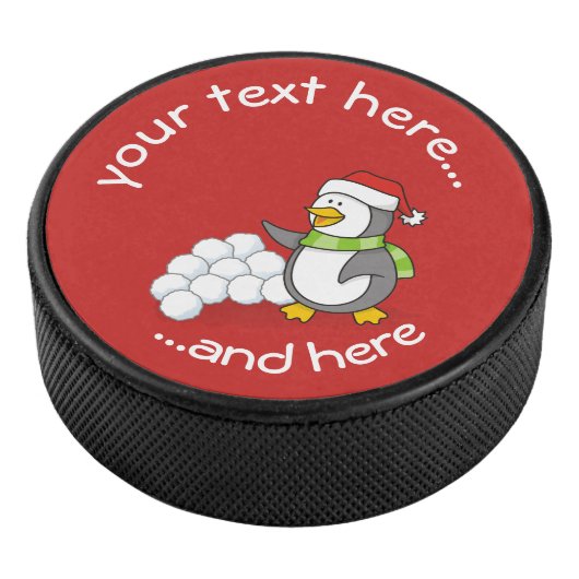 雪玉を振るクリスマスペンギン アイスホッケーパック (3/4)