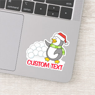 雪玉を振るクリスマスペンギン シール