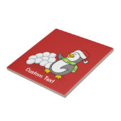 雪玉を振るクリスマスペンギン タイル (側面)