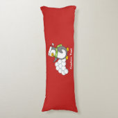 雪玉を振るクリスマスペンギン ボディピロー (正面縦)