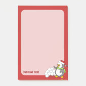 雪玉を振るクリスマスペンギン ポストイット (正面)