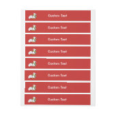 雪玉を振るクリスマスペンギン ラップアラウンド宛名ラベル (シート)