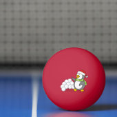 雪玉を振るクリスマスペンギン 卓球ボール (ネット)