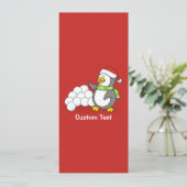 雪玉を振るクリスマスペンギン 招待状 (スタンド正面)