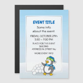 雪玉を振る小さなペンギン (正面/裏面)