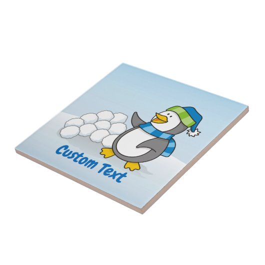 雪玉を振る小さなペンギン タイル (側面)