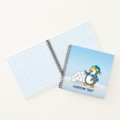 雪玉を振る小さなペンギン ノートブック (内部)