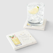 雪玉エレガントカクテルレシピホワイトクリスマス ストーンコースター (横)