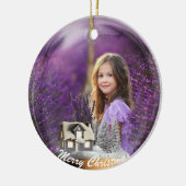 雪玉ガラス写真 セラミックオーナメント (左)