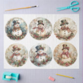 雪玉コースターラウンド 薄葉紙 (クラフト)