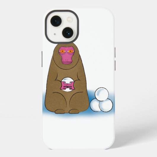 雪玉バトル・スノーモンキー iPhoneケース (裏面)