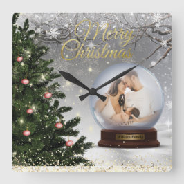 雪玉モノグラム名家族 スクエア壁時計