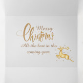 雪玉モノグラム名家族 三つ折りクリスマスカード (内部中)