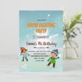 雪玉合戦の誕生日招待状 招待状 (スタンド正面)