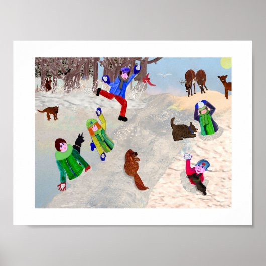 雪玉戦リーマリーのクリエイティブデザインポスター ポスター (正面)