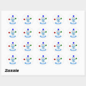 雪玉投げ雪だるま ラウンドシール (シート)