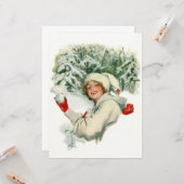 雪玉投げ（ハリソン・フィッシャー作） カード (正面/裏面インサイチュ)