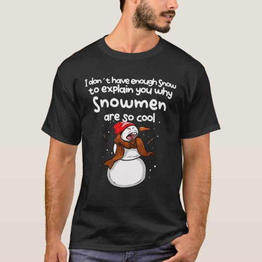 雪男おもしろい Tシャツ (正面)