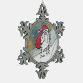 雪男サンタ スノーフレークピューターオーナメント (左)