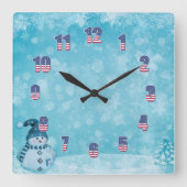 雪男 スクエア壁時計 (正面)