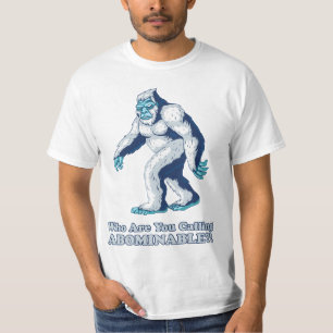 雪男: 呼んでいるいまわしいだれであるかか。! Tシャツ