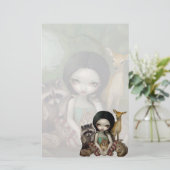 "雪白いおよび彼女の動物の友人"の文房具 便箋 (スタンド正面)