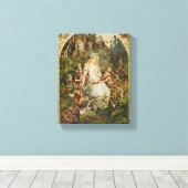 雪白ヴィンテージドイツ童話ロマンスアート キャンバスプリント (インサイチュ (ウッドフロア))