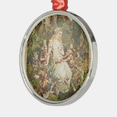 雪白ヴィンテージドイツ童話ロマンスアート メタルオーナメント (左)