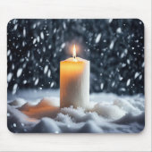 雪白熱［赤熱］光を放つの中の蝋燭 マウスパッド (正面)