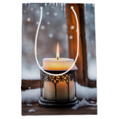 雪白熱［赤熱］光を放つの聖降誕祭ろうそく ミディアムペーパーバッグ (正面)