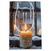 雪白熱［赤熱］光を放つの聖降誕祭ろうそく ミディアムペーパーバッグ (正面)