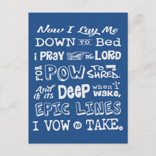 雪祈りの言葉 ポストカード (正面)