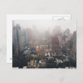 雪秋NYC超高層ビルヴィンテージスタイル写真 ポストカード (正面/裏面)