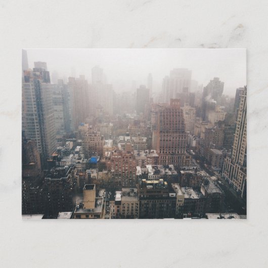 雪秋NYC超高層ビルヴィンテージスタイル写真 ポストカード (正面)