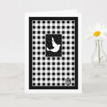 雪空グリーティングカードで鳩