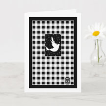 雪空グリーティングカードで鳩