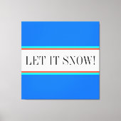 雪空ブルーレッドホワイトレースのストライプ キャンバスプリント (正面)