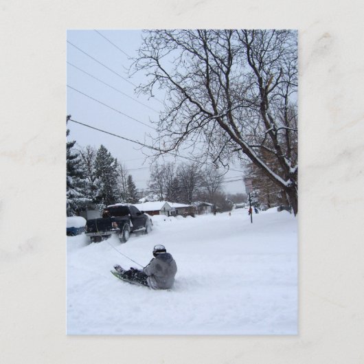雪管冬おもしろい ポストカード (正面)