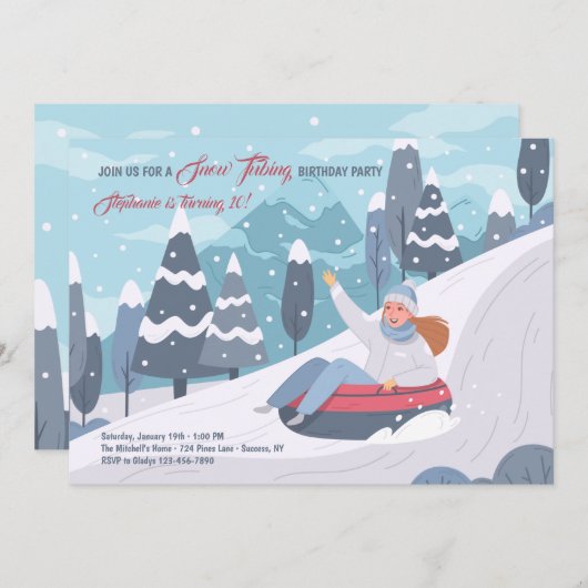 雪管誕生パーティー 招待状 (正面/裏面)