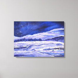 雪粉及びスターダスト水カラープリント キャンバスプリント