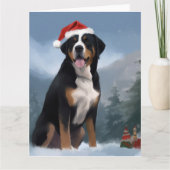 雪素晴らしの中のスイスの山犬 カード (正面)